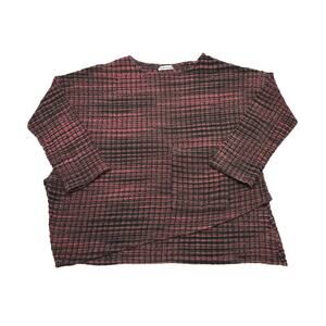 Yasuko Kurisaka Handwoven Cotton Asymmetrical Pocket Sweater Women's Oversized